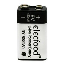 일렉푸드리튬이온9V충전건전지/무료배송, 1개, 1개