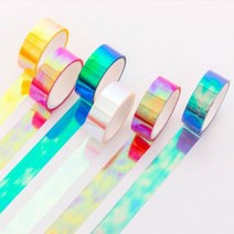 마스킹테이프 홀로그램 6color [어폼 다꾸 테이프 인테리어 디자인 컬러 마테 오로라 반짝이 다이어리 데코 용품], 퍼플