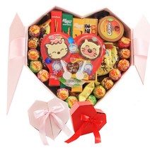 하트 빼빼로 데이 선물 세트 (하트 박스 핑크/레드 랜덤)