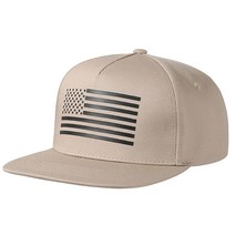 남성 및 여성용 야구 모자 스냅백 모자 미국 국기 패치와 조절 가능한 헤드 스트랩 밴드 플랫 빌 블랙/화이트. 118772, Khaki
