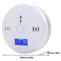 CO경보기 CO감지기 일산화탄소 경보기 새로운 85db co2 sensor 무선 co meter 중독 연기 가스 센서 경고 경보 lcd 표시기 74, 하얀
