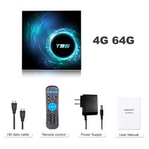 안드로이드티비 Android TV Box tv box android 10 2022 newest t95 smart tv box 6k 2.4gamp 5g wifi 128g 3d, 협력사, au 플러그, 4g 64g