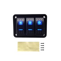 미니카라반 2 갱 로커 스위치 패널 자동차 SUV 해양 RV 트럭 캠핑 보트 회로 LED 차단기 방수 ONOff 토글 151120, 3 Gang