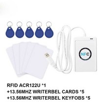 카드리더 카드인식기 NFC 판독기 USB ACR122U 비접촉식 스마트 IC UID 카드 RFID 복사기 13.56mhz 복제 복제기 변경 가능한 태그 키 Fobs, style a, 04 style a