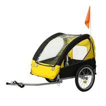 XLX 자전거트레일러 자전거 트레일러 연결 유아용 자전거 트레일러 1인용 강아지 카고 여행용 디바이크트레일러, 무게 12kg, 노란색, 1개