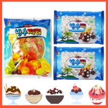 부국 빙수떡 2개 +빙수제리 1개 묶음 (팥빙수 토핑), 4개 (떡8제리4)