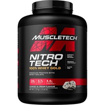 머슬테크 니트로테크 웨이 골드 쿠키앤크림 2.27kg 1팩 Muscletech Nitro-Tech Whey Gold Cookies Cream, 1개, 1개