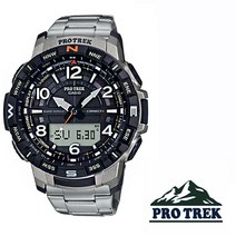 [PROTREK] 카시오 프로트렉 PRT-B50T-7DR 남성 메탈 쿼드센서 티타늄 손목시계