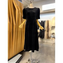 ab.fz 벨벳 배색 퍼프 롱 원피스 ABXX1HO36B US