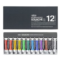 홀바인 수채물감 학생 입문 물감 아티스트 구아체 12컬러 세트 G711 15ml 5호
