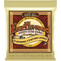 어니볼 어스우드 12 줄 커스텀 라이트 80/20 브론즈 통기타 줄 10-48 P02013 미국 Ernie Ball Acoustic Guitar Strings 스트링