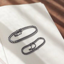 제이로렌 02B0891 엔틱 커브체인 실버팔찌 6mm