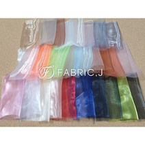 패브릭제이 대폭 샤 무지 한복 노방 오간자 원단 35종 FJ-038, 그린
