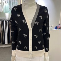 엘르골프 [2001안양점] 전판EG로고 버튼 브이넥 가디건