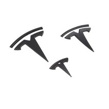 사이드월 라운지쉘터 레이어닝 카라반테슬라 로고 스티커 전면 후면 트렁크 스타일링 엠블럼 매트 블랙, 01 For Model 3