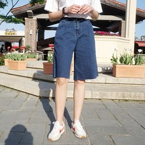 나나진 핀턱 뒷밴딩 5부 데님팬츠 NA3031