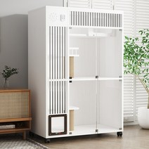 고양이 빌라 캣타워 반려묘 아크릴 창 3단 원목 대형 빌딩 타워 하우스 숨숨집, 택배 및 자가설치, 02. 화이트 150x110x60cm