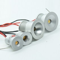 LED 조명 전구 1W IP65 미니 스포트 라이트 Dimmable 15mm 2mm Recessed Downlight 실내 12V 천장 조명케이스 디스플레이, [01] WHITE, [04] 60 Degree 25mm, [01] Silver Housing
