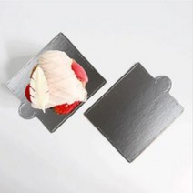 천운패키지 조각케익 받침 사각 은지, 은색, 200개