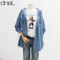 드넬 후드포켓청남방DWB23001A