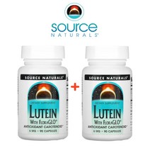 (1+1) 소스내츄럴스 FloraGLO Lutein 플로라글로 루테인 지아잔틴 마리골드꽃 추출물 6mg 90캡슐 2팩