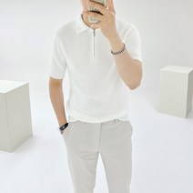 아도르클래식 젠틀 카라 지퍼 헨리넥 시원한 봄 여름 니트
