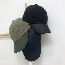 [달밤] 무지 스퀘어 누빔 레더 볼캡