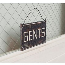 남자화장실 빈티지 장식팻말 GENTS PC방 벽장식 카페 피씨방 매장 레스토랑 센스있는 데코 감각적인 벽걸이