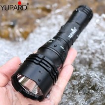 대륙의실수 손전등 yupard xm-l2 led 수중 다이빙 충전식 토치 수영 다이빙 라이트 t6 q5 led 옐로우 라이트 랜턴 해루질 방수 스쿠버 40, T6 백색광 램프