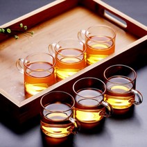 퓨어 (80ml) 찻잔 6p세트 달콤티 손잡이 내열유리, 상세페이지 참조