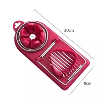 2 In 1 스테인레스 스틸 에그 커터 다기능 과일 슬라이서 꽃잎 모양의 계란 분배기 가정용 주방 조리 액세서리, [02] Red1pc