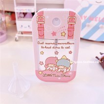 산리오 뉴버젼 캐릭터 향수 공병 스프레이 병 휴대용 다용도 케이스 헬로키티 마이멜로디 쿠로미 폼폼푸린 시나모롤 포차코 턱시도샘 케로케로피 제작7일소요, 백팩 쌍둥이 별 향수병