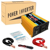 파워뱅크 캠핑 차박 12v 220v 4000w 인버터 12v 230v 수정 된 순수 사인파 인버터 전압 조정기 강력한 전원 은행 용 220 v 부스트 모듈, 4000w 옐로우, 110볼트 60헤르츠