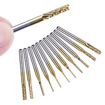 드러멜 드라멜 찌선반 1pc 0.8-3.175mm 카바이드 티타늄 코팅 밀링 커터 cnc pcb 섕크 에지 커터 연삭기 드릴 비트 dremel 액세서리, 2.0mm