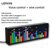 이퀼라이저 led 스틱바 모듈 LED바 간접 조명 usb led바 풋등 차량용 무드등 빛 스테레오 음악 스펙트럼 전자 시계 음성 리듬 자동차 오디오 레벨 표시기 미터 자동차, 음성과 유선