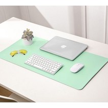 모던 마우스 장패드 가죽 데스크패드 양면칼라 (30 x 60Cm) 로고인쇄가능, 블루핑크
