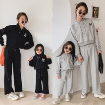 커플 후드 츄리닝 트레이닝 상하 세트 여아동 키즈 엄마랑 딸 아들