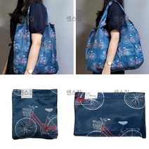 센스집 휴대용 접이식 시장가방 장바구니 S+L S+XL, S+XL15 네이비 자전거