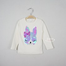 S/S 콩베베 러브토끼 반전스팽글 프릴티셔츠 PE01