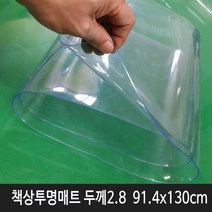 명성 두께 2.8mm 투명고무판 투명매트 91.4x130cm 데스크매트, 두께 2.8mm투명매트