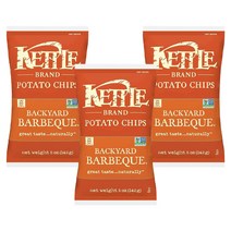 케틀브랜드 포테이토 칩 백야드 바비큐 글루텐 프리, 142g, 3개