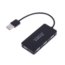 DFMEI 컴퓨터 USB Ultra -Thin Hub Semiper 2.0hub Hub High -Speed ​​Mini Four -Port USB 1 드래그 4 개의 확장, 검은 색