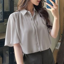 [마이더스비] 호니 날개소매 쉬폰 블라우스
