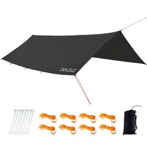조엘리 블랙 코팅 방수 옥스포드 렉타타프 300D 10000내수압 그늘막, 블랙M(4.4 X 5m)폴대미포함