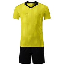 재판봉 판사봉 셀프돌잡이 새로운 디자인 심판 축구 유니폼 축구 셔츠 심판 유니폼 통기성, 노란색, xxl