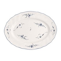 빌레로이앤보흐 Vieux 룩셈부르크 타원형 플래터 35.6cm(14인치) 화이트/블루