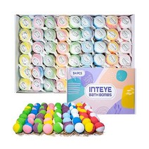 작은 선물 가방이 있는 INTEYE 54PCS 벌크 배쓰밤 여성용 버블 목욕 샤워 소금 휴식 및 스트레스 완화
