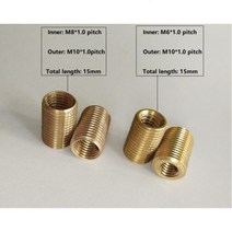 Camal5 개 M6 ~ M10M8 M10 1.0 피치 15mm 나사산 중공 튜브 어댑터 내부 외부 스레드 커플러 컨베이어 부품, M8 to M10 15mm