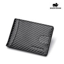 BISON DENIM 바이슨데님 남자 수제 가죽 슬림 머니클립 반지갑 W9671-3B