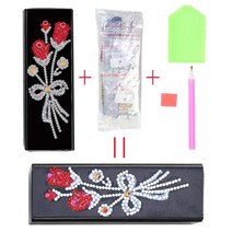 드로잉 일러스트 케이스 보관 Diy 크리스탈 라인석 상감 휴대용 가죽 안경 케이스 다이아몬드 페인팅 선글, 17 Q19